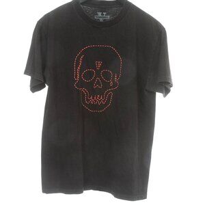 Vlone x Neighborhood Red Skull Stitched Black T-Shirt Logo Cotton M Streetwear